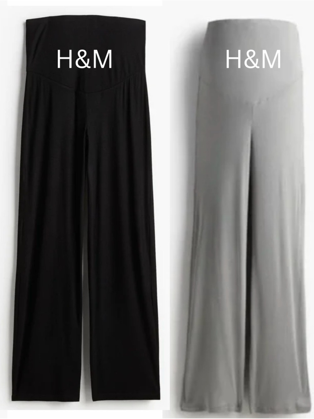 H&M Wide-Leg Maternity Pants in Black